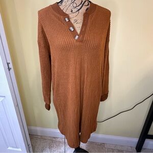 American Eagle Outfitters Brown Long Sleeve Dress